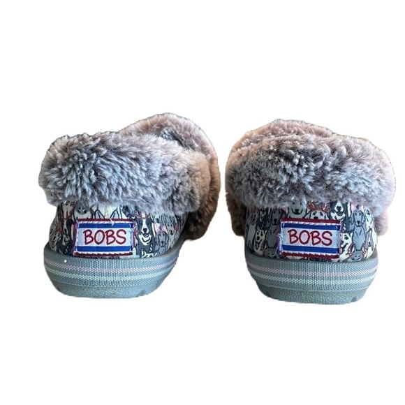 Sz9.5 Bobs For Dogs Faux Fur Slippers/shoes in Multi Grey VGUC - Picture 5 of 9